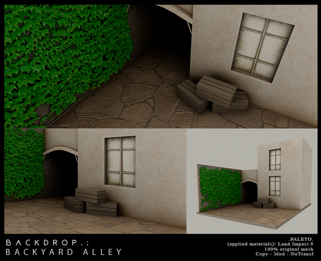 Second Life Marketplace .PALETO. Backdrop. Backyard Alley